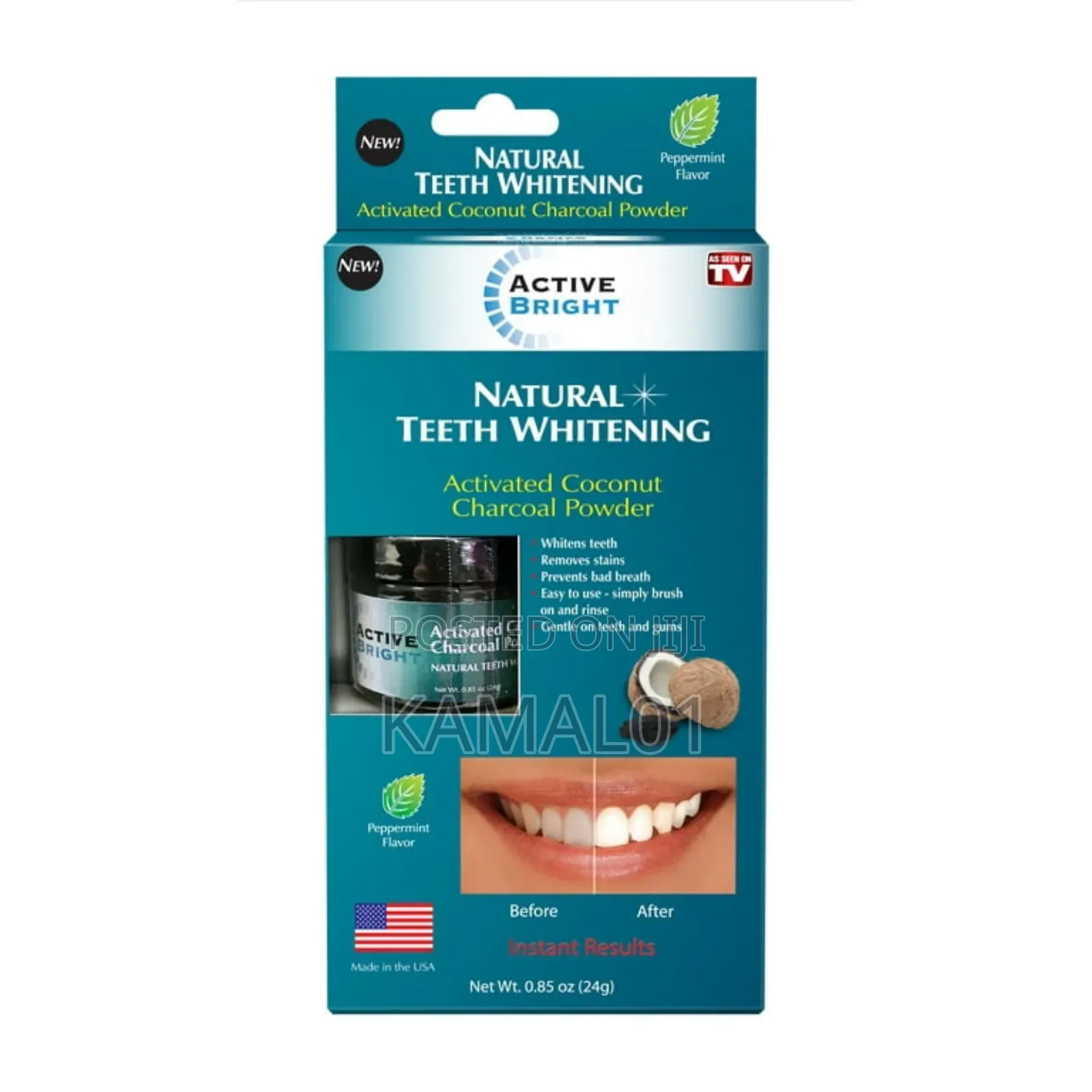 Active Bright Charcoal Teeth Whitening Powder