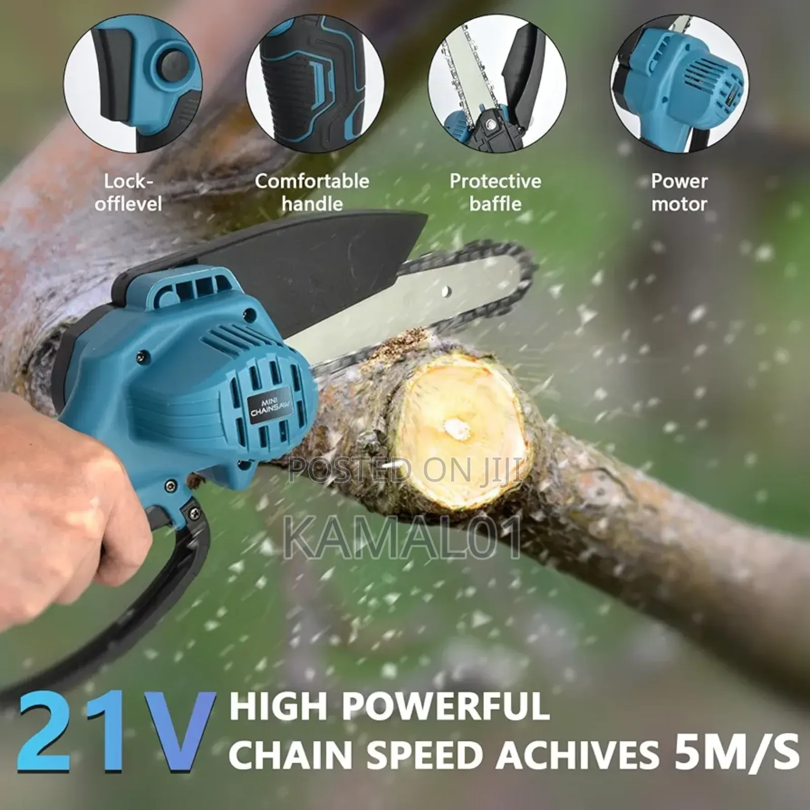 Electric Mini Cordless Chainsaw Battery-Powered Wood Cutter