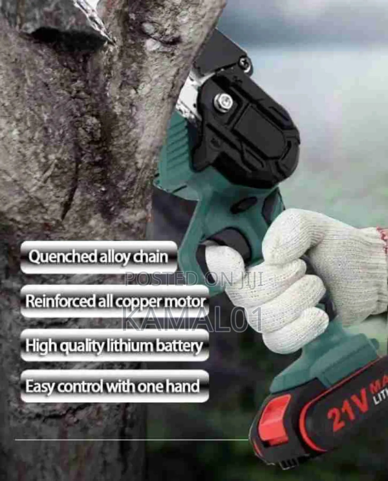 Electric Mini Cordless Chainsaw Battery-Powered Wood Cutter