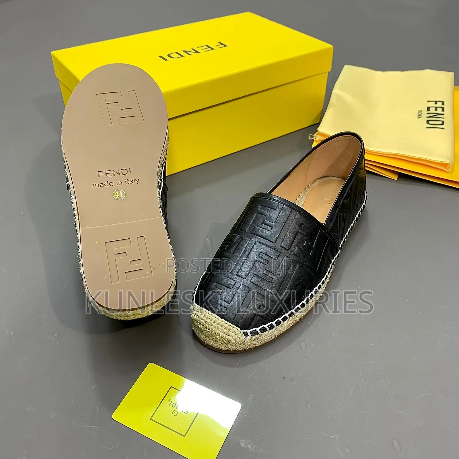 Original Fendi Espadrilles Casual Loafers Shoe