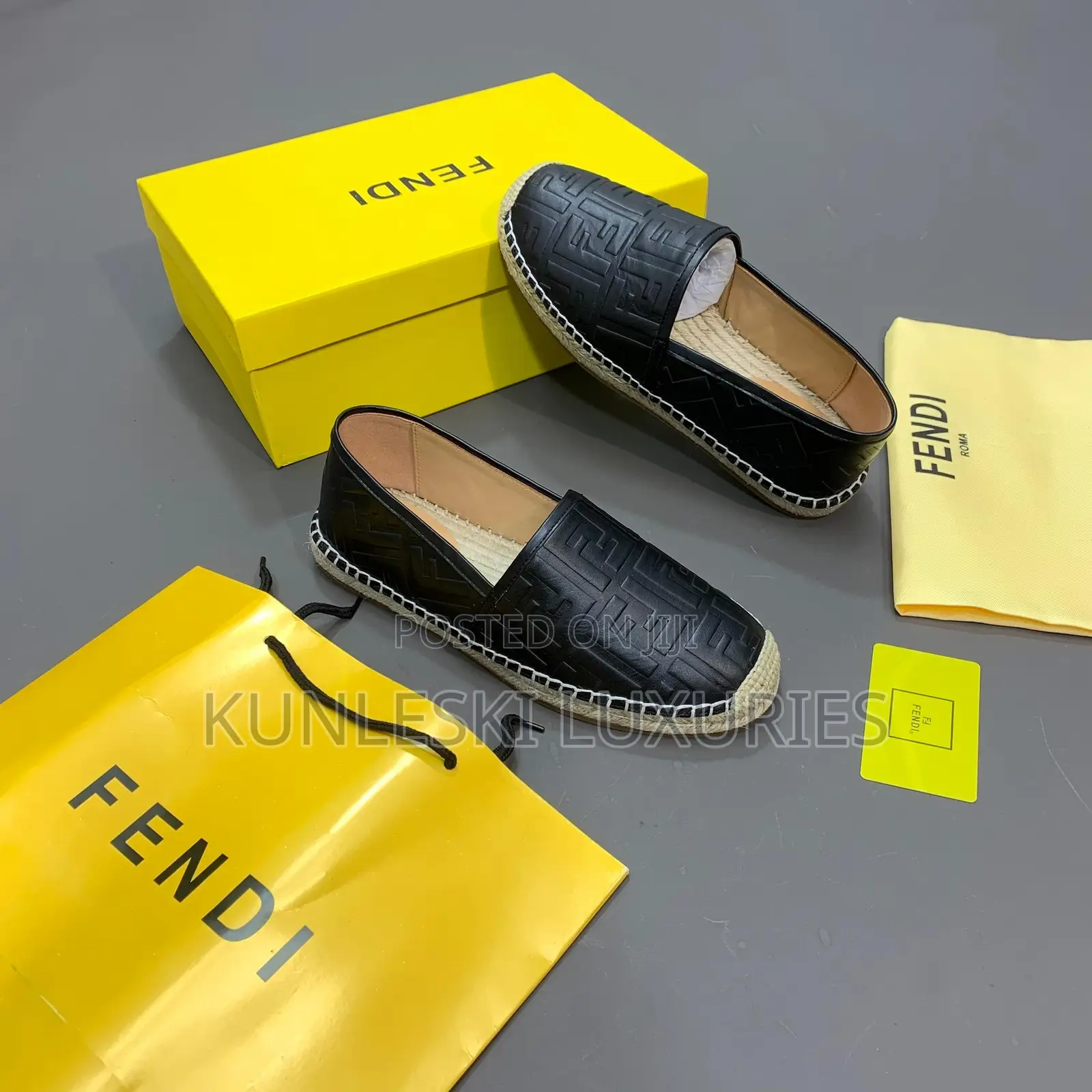 Original Fendi Espadrilles Casual Loafers Shoe