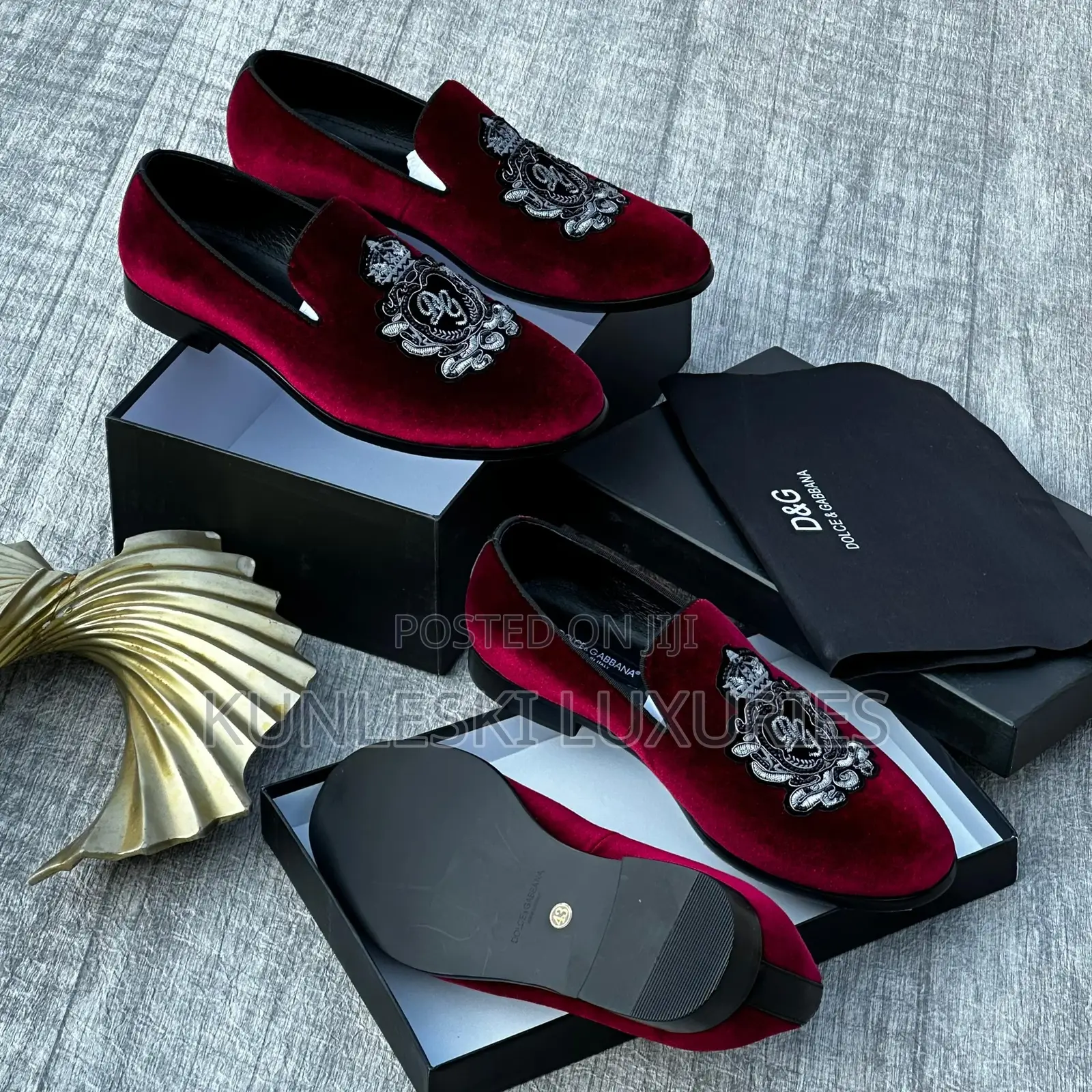 Original Dolce Gabbana Men Suede Loafers Shoe Collections