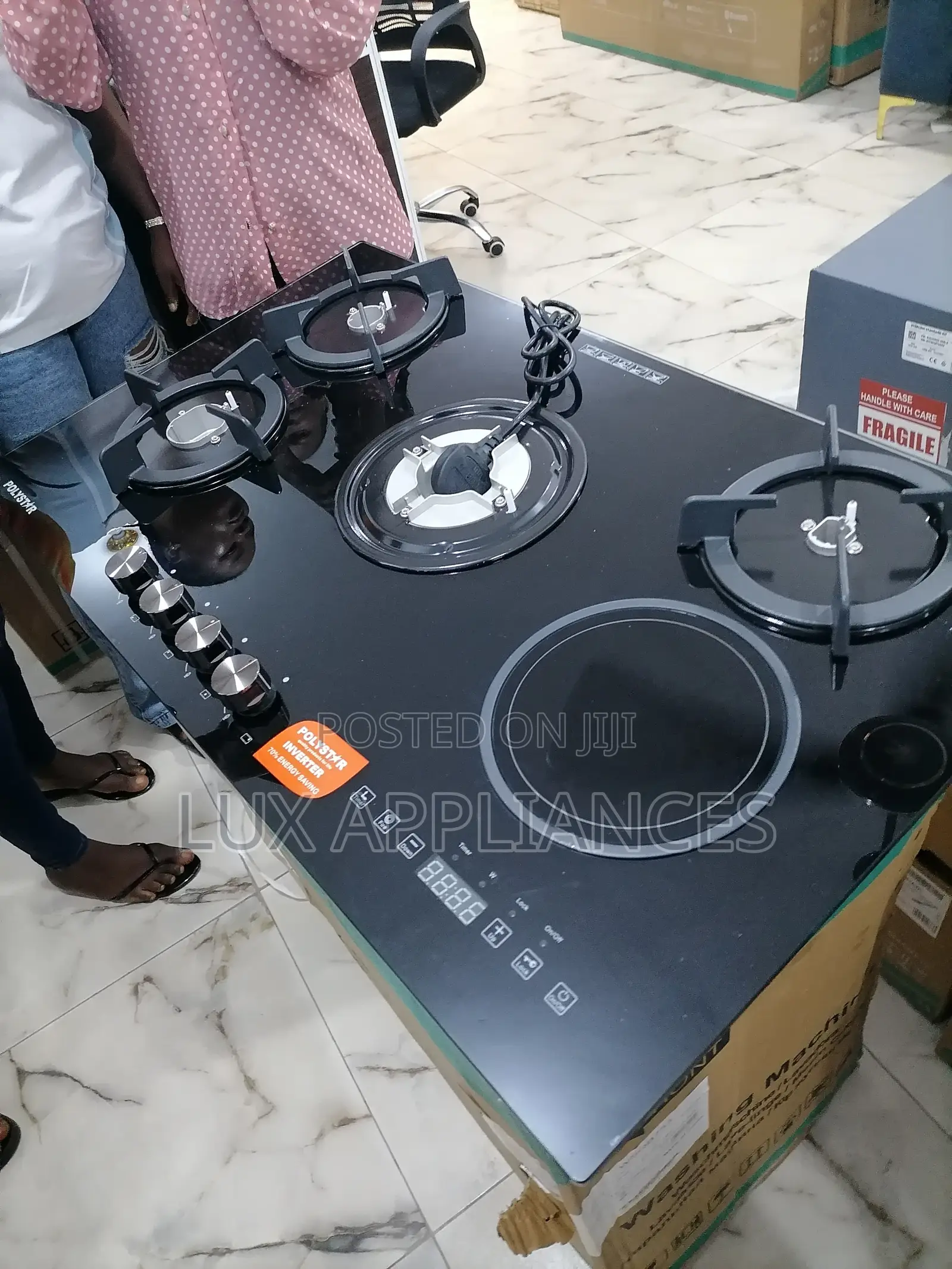 Quality Advanced Polystar 4 Gas Burner + 1 Hot Plate Cooker