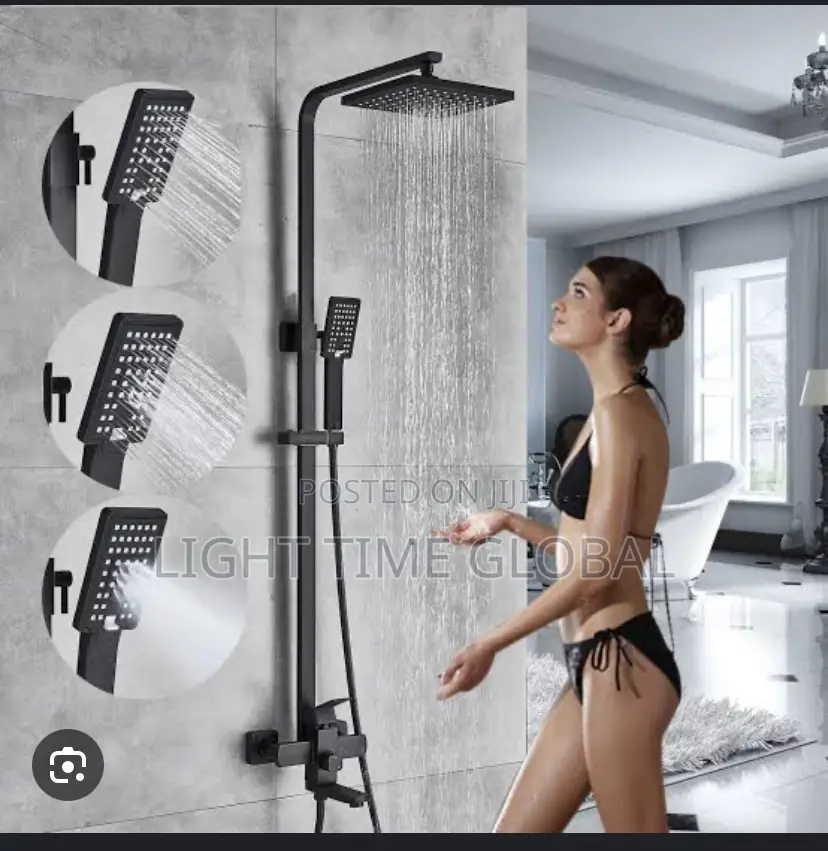 Black Square Shower Set