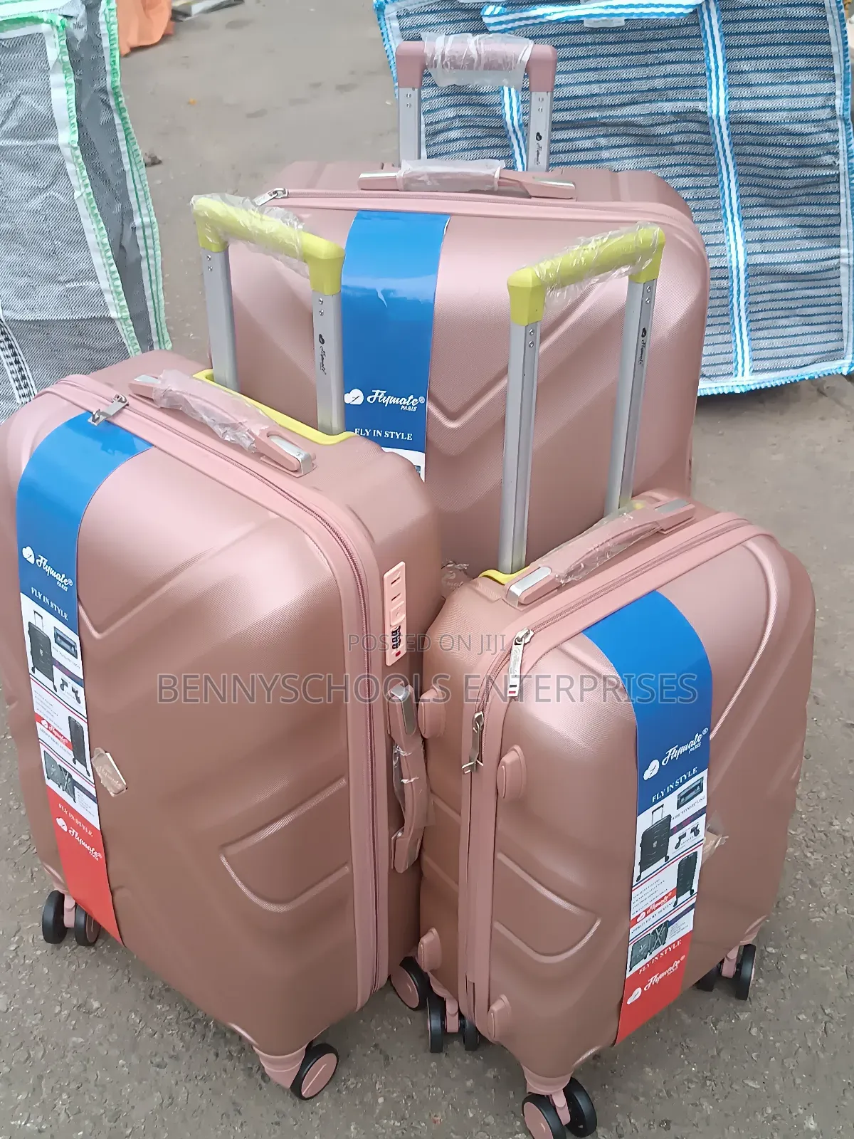 Set of 3 Unbreakable Flymate Rubber Travelling Luggage Boxes