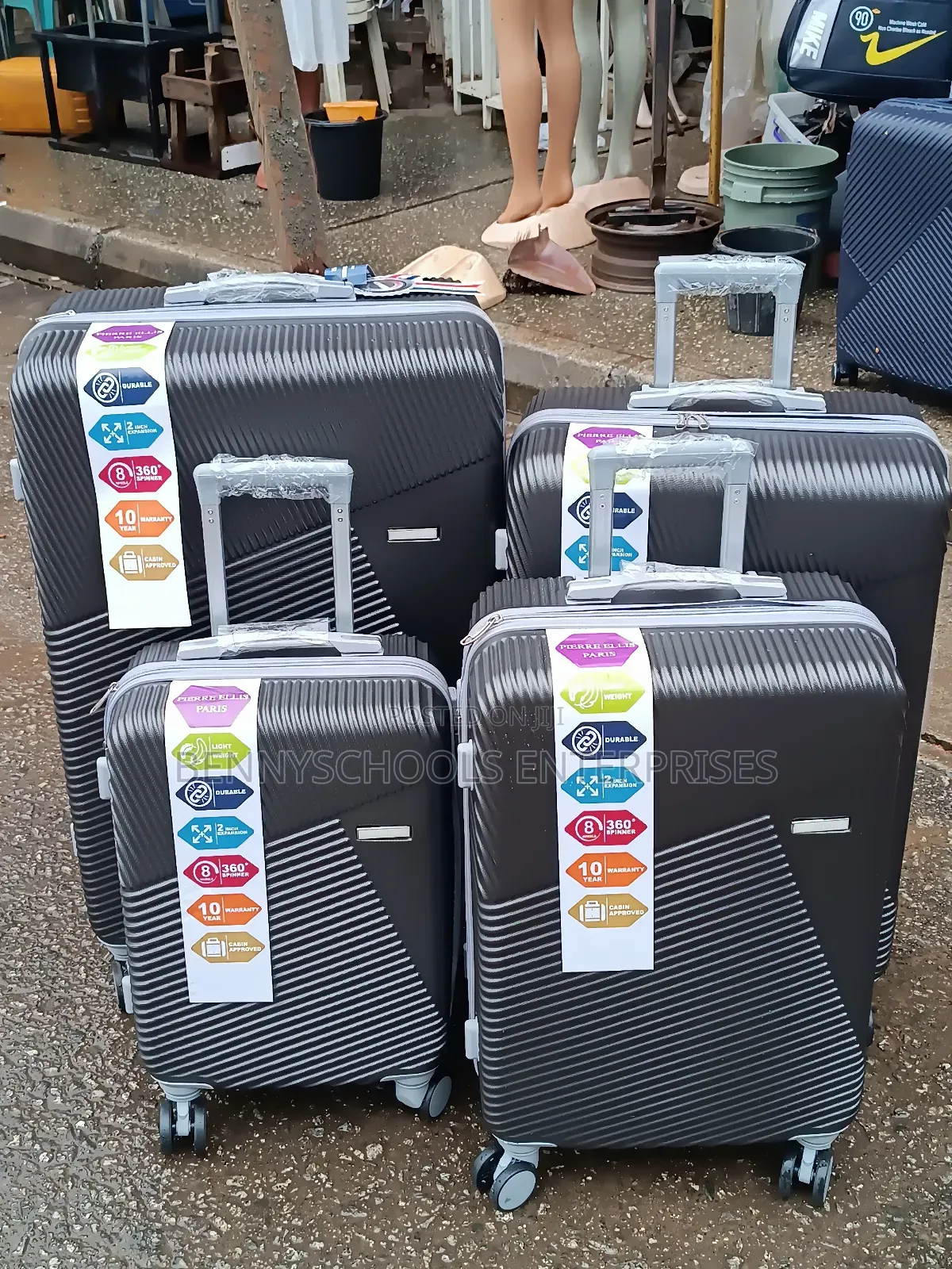 Set of 4 in 1 Strong Rubber Plastic Travelling Luggage Boxes