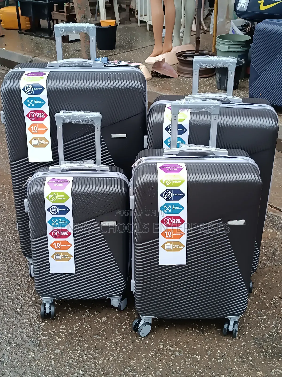 Set of 4 in 1 Strong Rubber Plastic Travelling Luggage Boxes