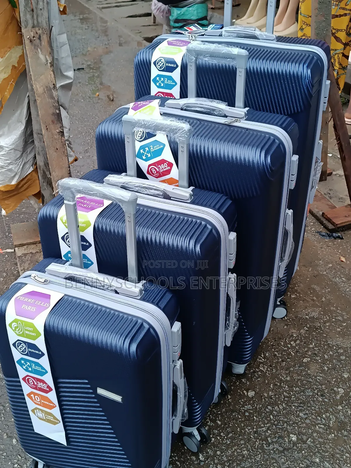 Set of 4 Strong Rubber Plastic Travelling Luggage Boxes