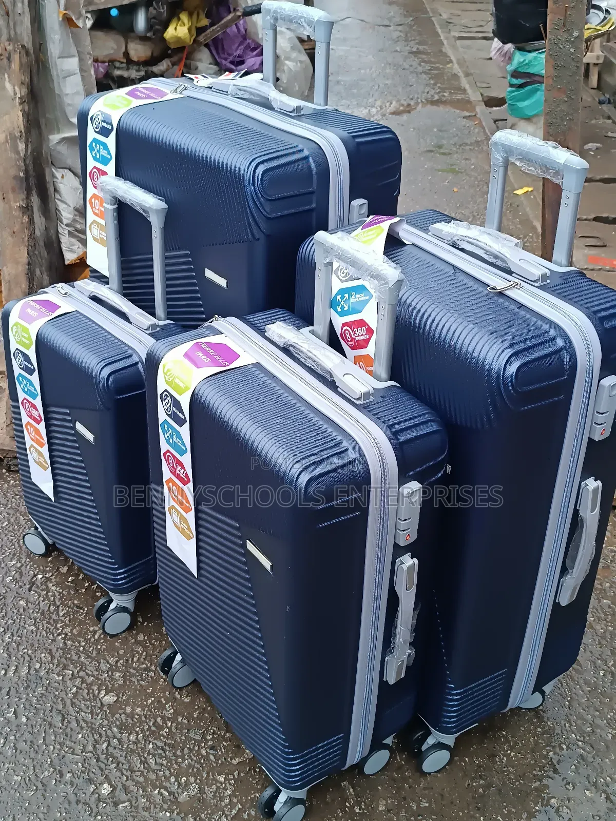 Set of 4 Strong Rubber Plastic Travelling Luggage Boxes
