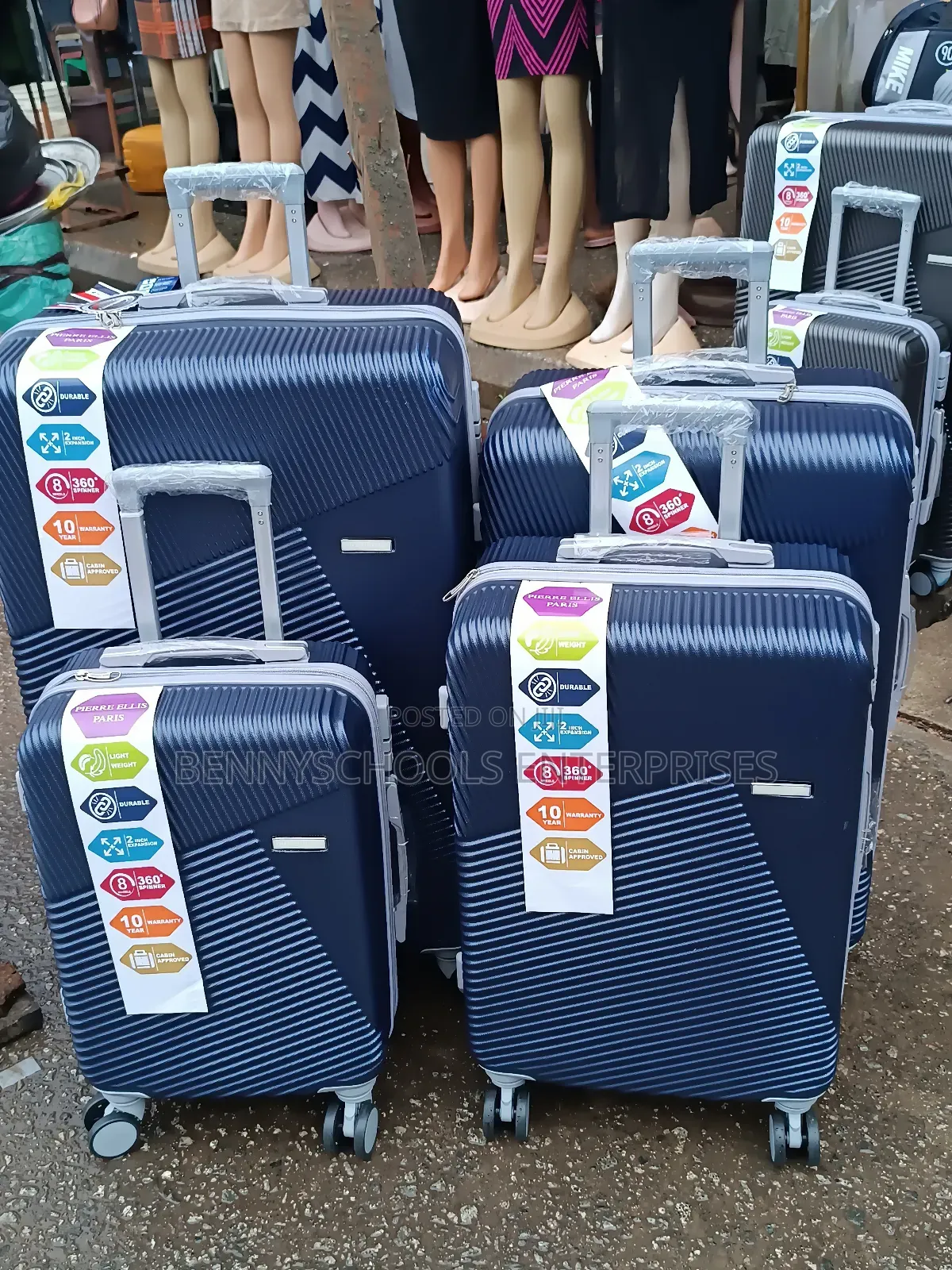 Set of 4 Strong Rubber Plastic Travelling Luggage Boxes