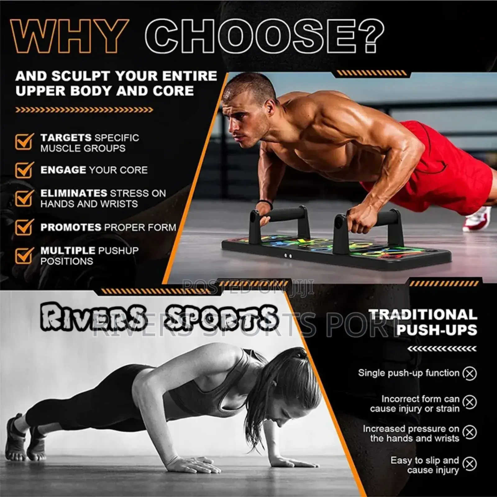 13in1 Folding Push-Up Board Support Muscle Exercise Pushup