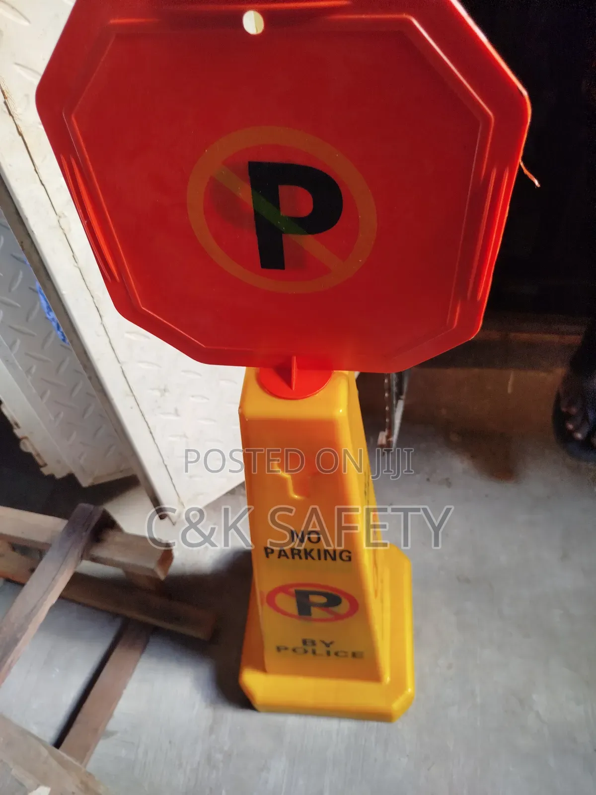 No Parking Caution Sign