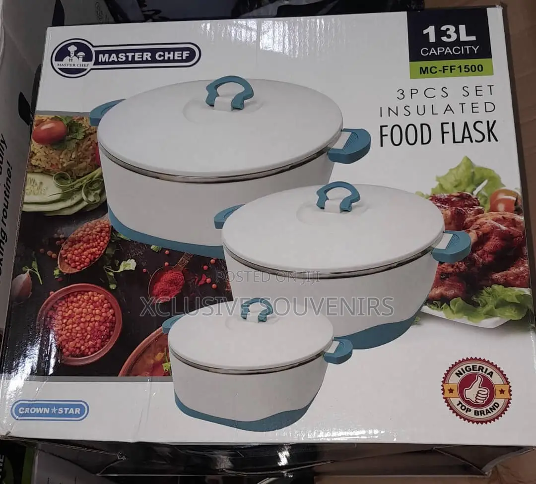 Master Chef 13L Capacity 3pcs Set Insulated Food Flask