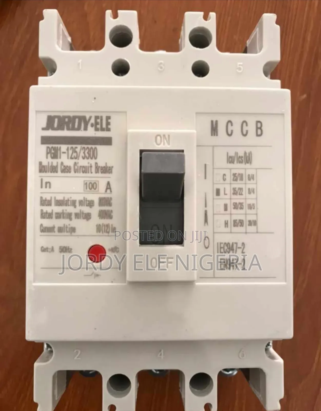 100amps 3pole McCb Breaker Jordy Ele
