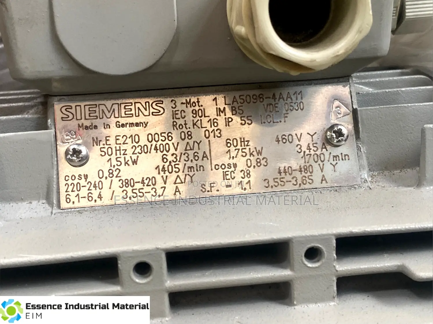 3 Phase AC Siemens Flag Motor 2-Hp RPM-1405