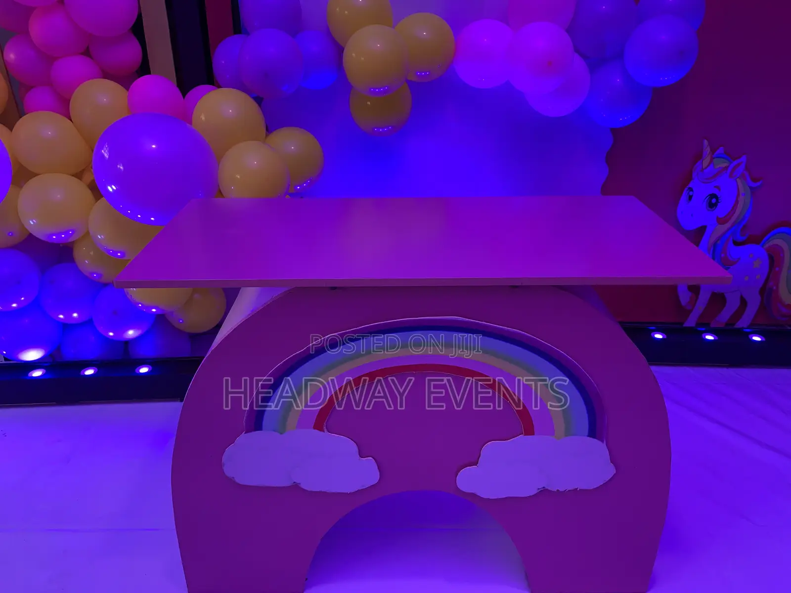 Intimate Unicorn Kids Birthday Setup in Living Room