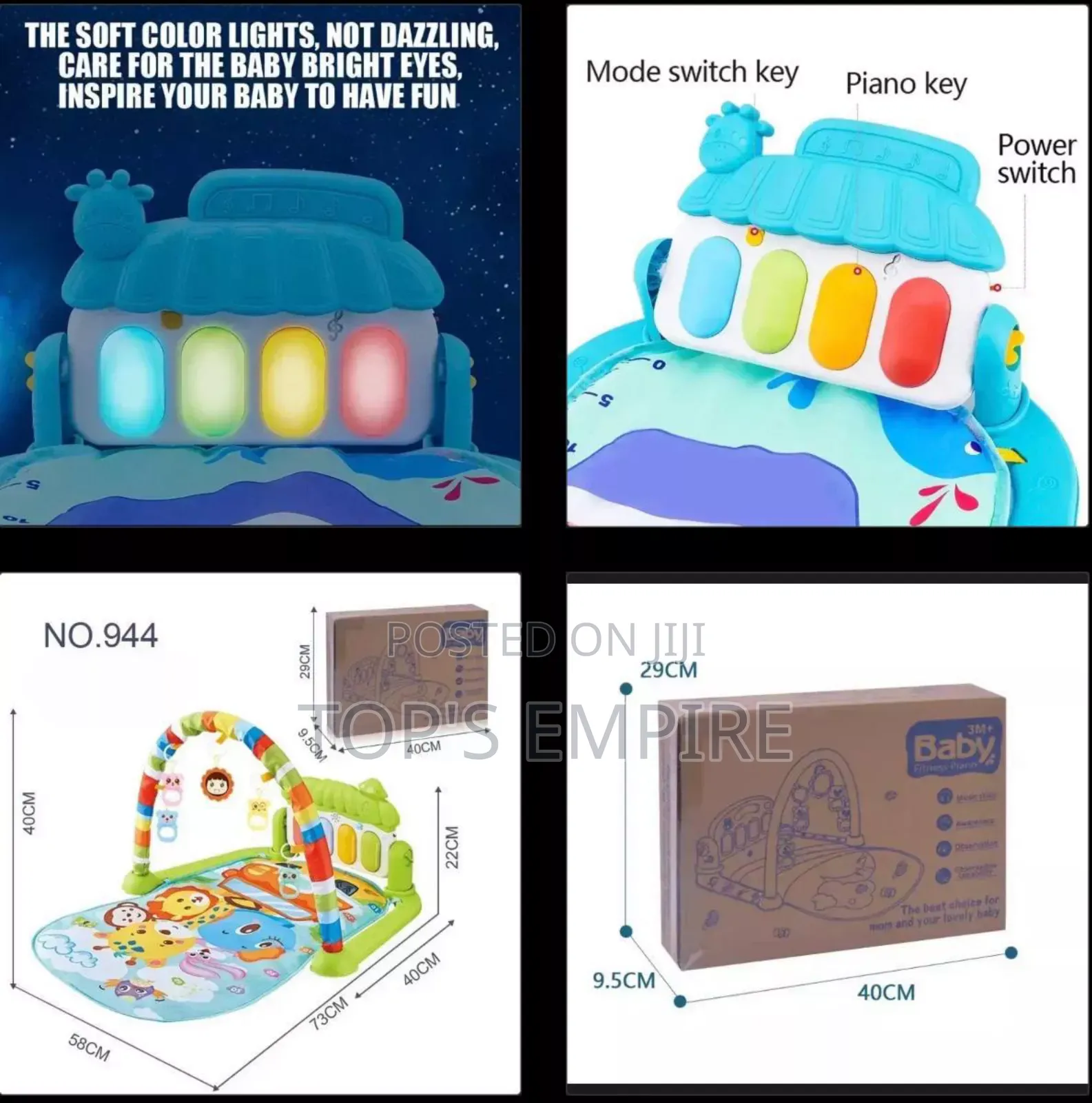 Baby Piano Gym Play Mat – Music, Lights Toys (0–36m)