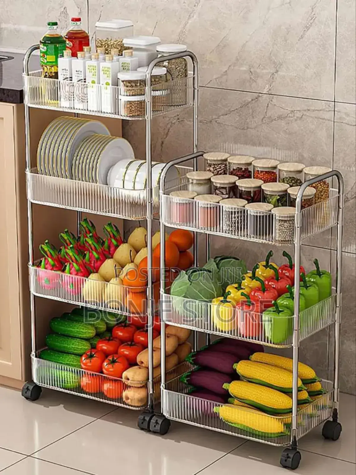 3 Tier Acrylic Storage Cabinet, Kitchen Rack, Room Shelf
