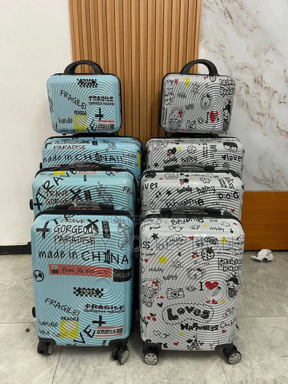 4 in 1 Luggage Box Travelling Bag Plastic Rubber Fashion