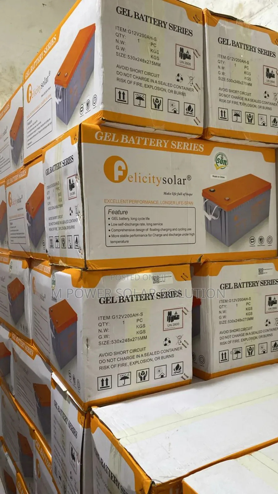200ah 12v Felicitysolar Dry Cell Battery