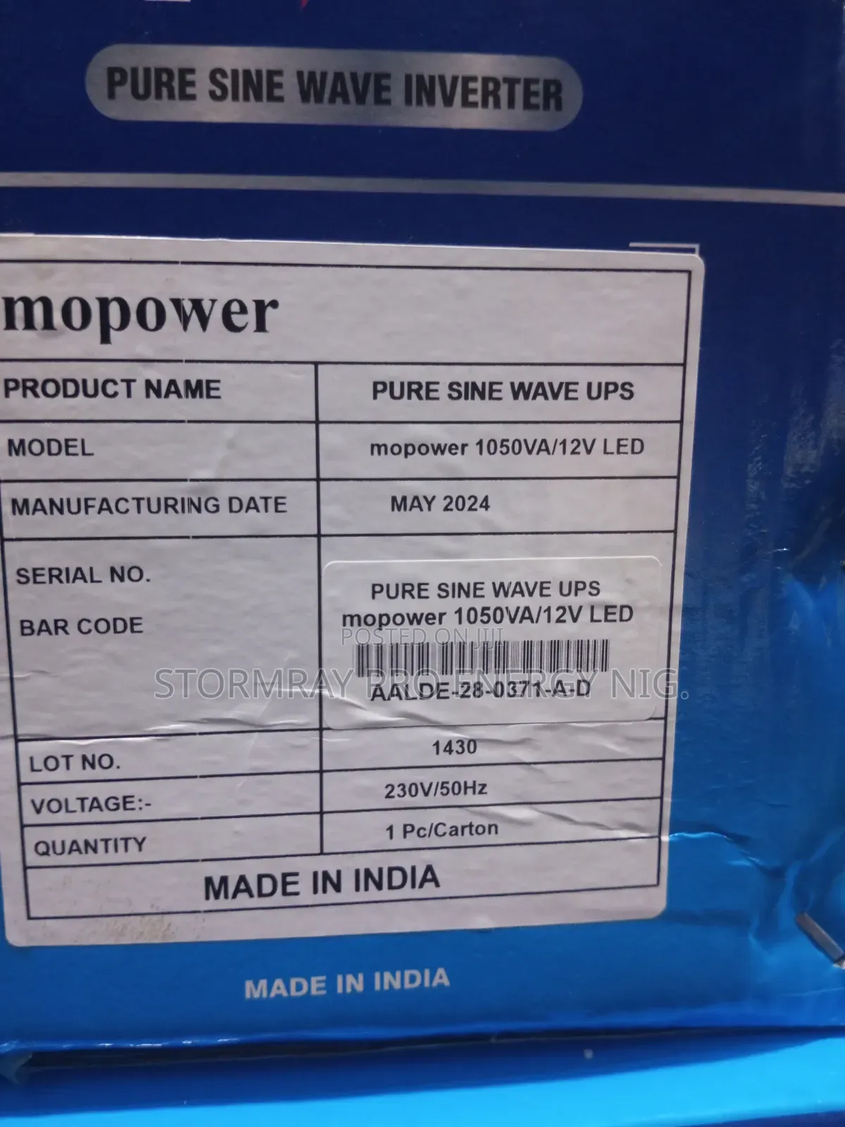 1kva 12v Mopower Inverter