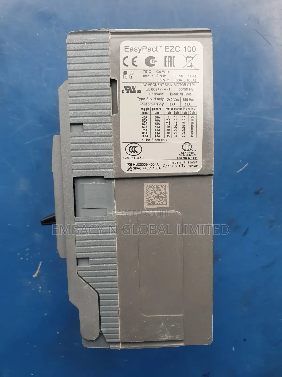 100amps 3poles Breaker Schneider