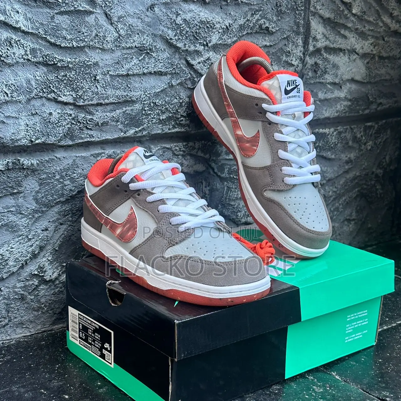 Original Nike Sb Dunk Low Pro Crushed Marble Swoosh Sneakers