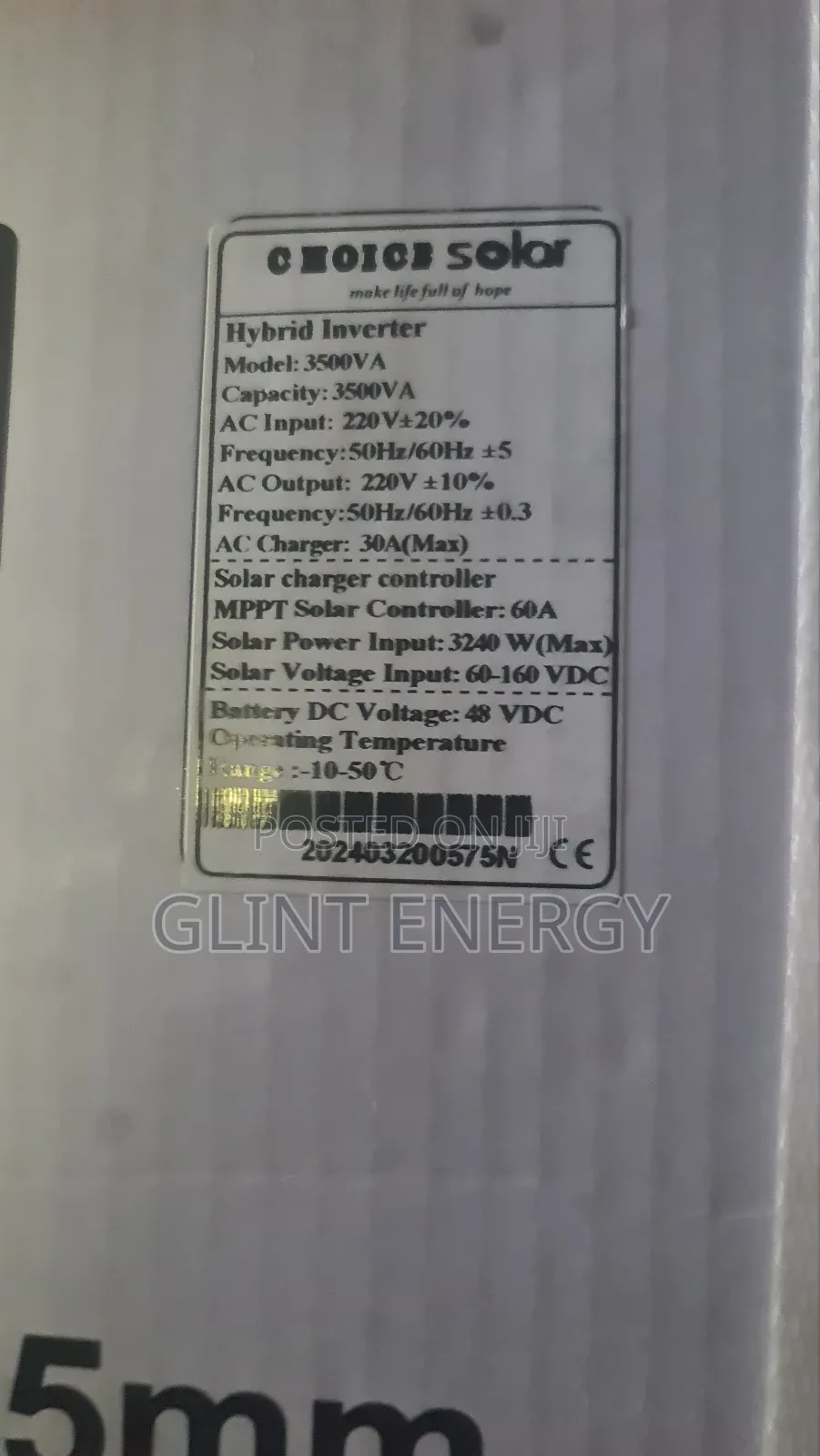 3.5kva 48V Choice Hybrid Inverter