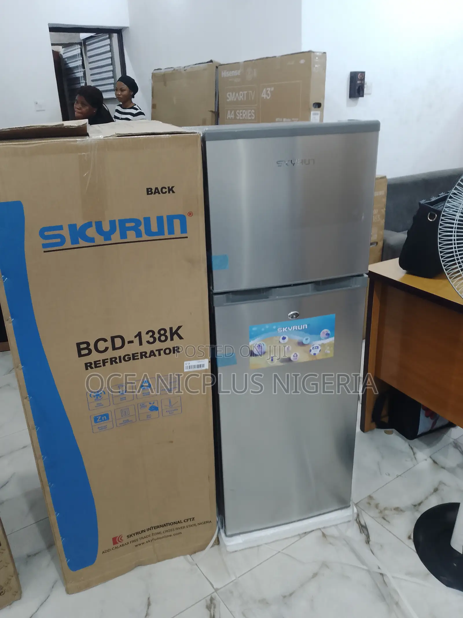 Fast Cooling -138l Skyrun Double Door Refrigerator