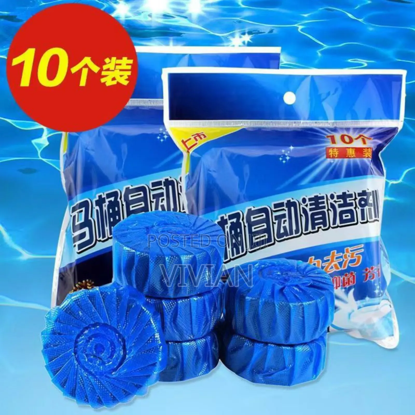 10pcs Blue Toilet Wash