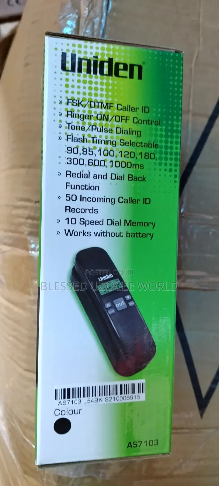 Uniden AS7103 Display Trimline Caller ID Corded Wall Phone
