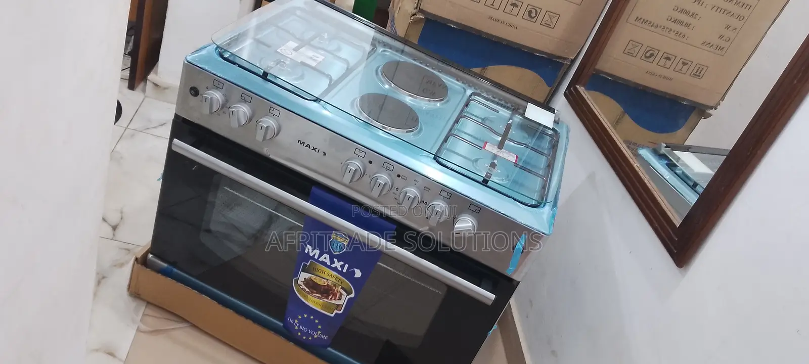 Maxi 90 by 60 Auto-Ignition Standing Cooker Inox