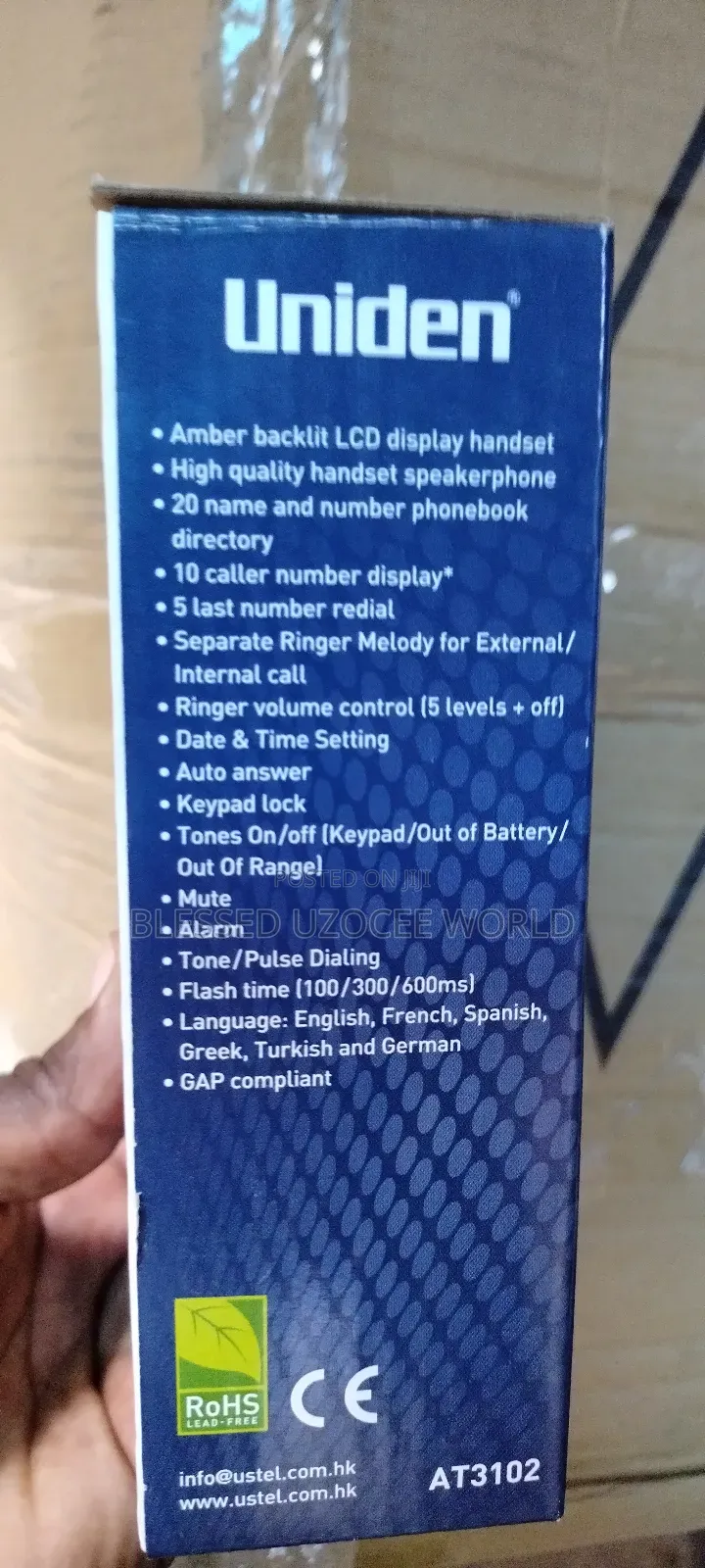 Uniden AT3102 Display Trimline Caller ID Cordlesstable Phone