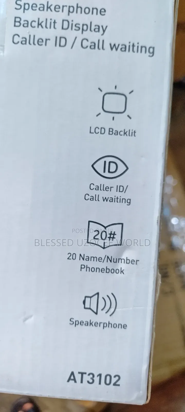 Uniden AT3102 Display Trimline Caller ID Cordlesstable Phone