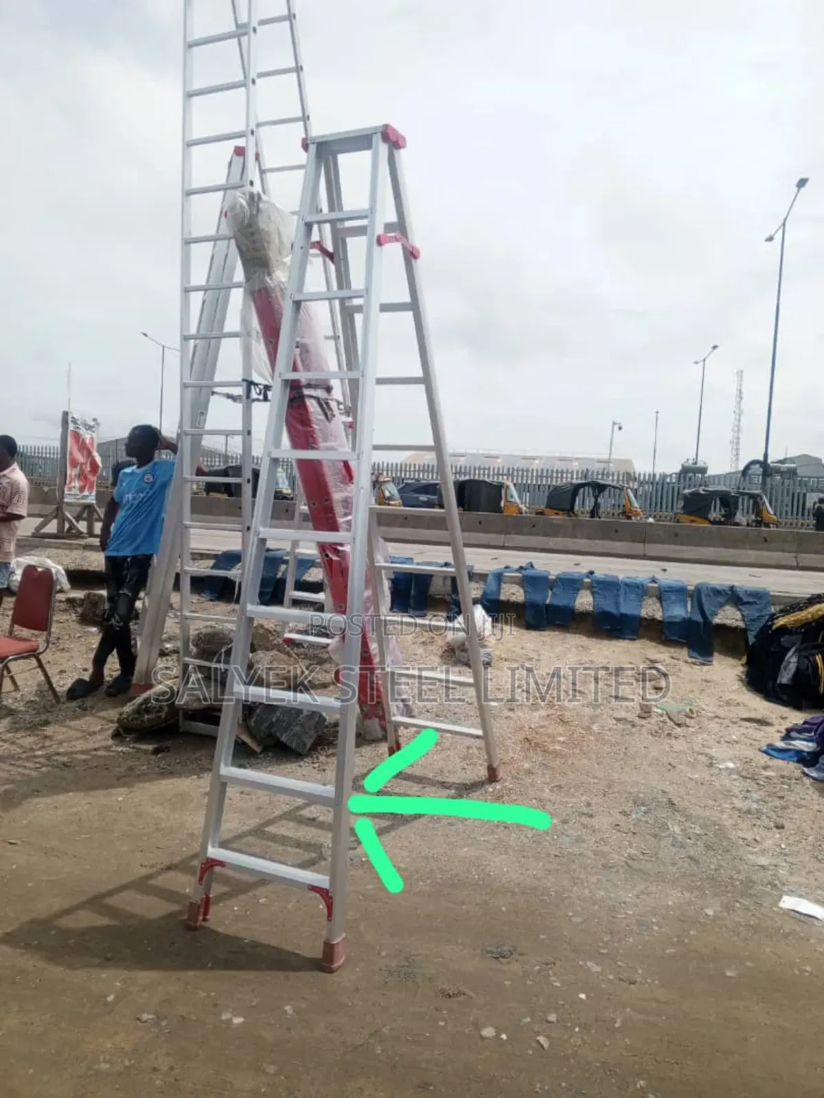 Dog Side Double Aluminum Ladder