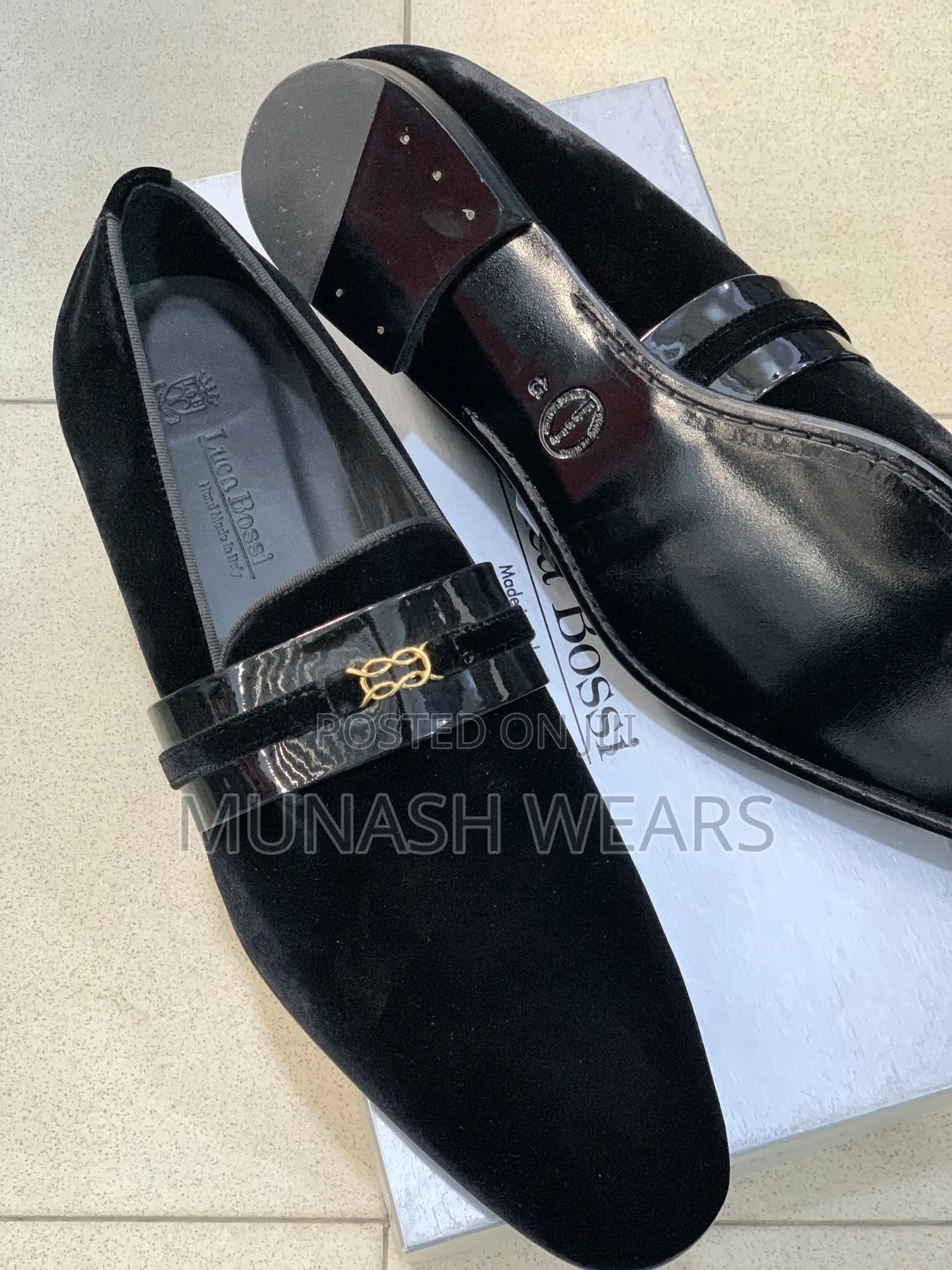 Pure Italian Velvet Luca Bosi Shoe,Worldwide Delivery