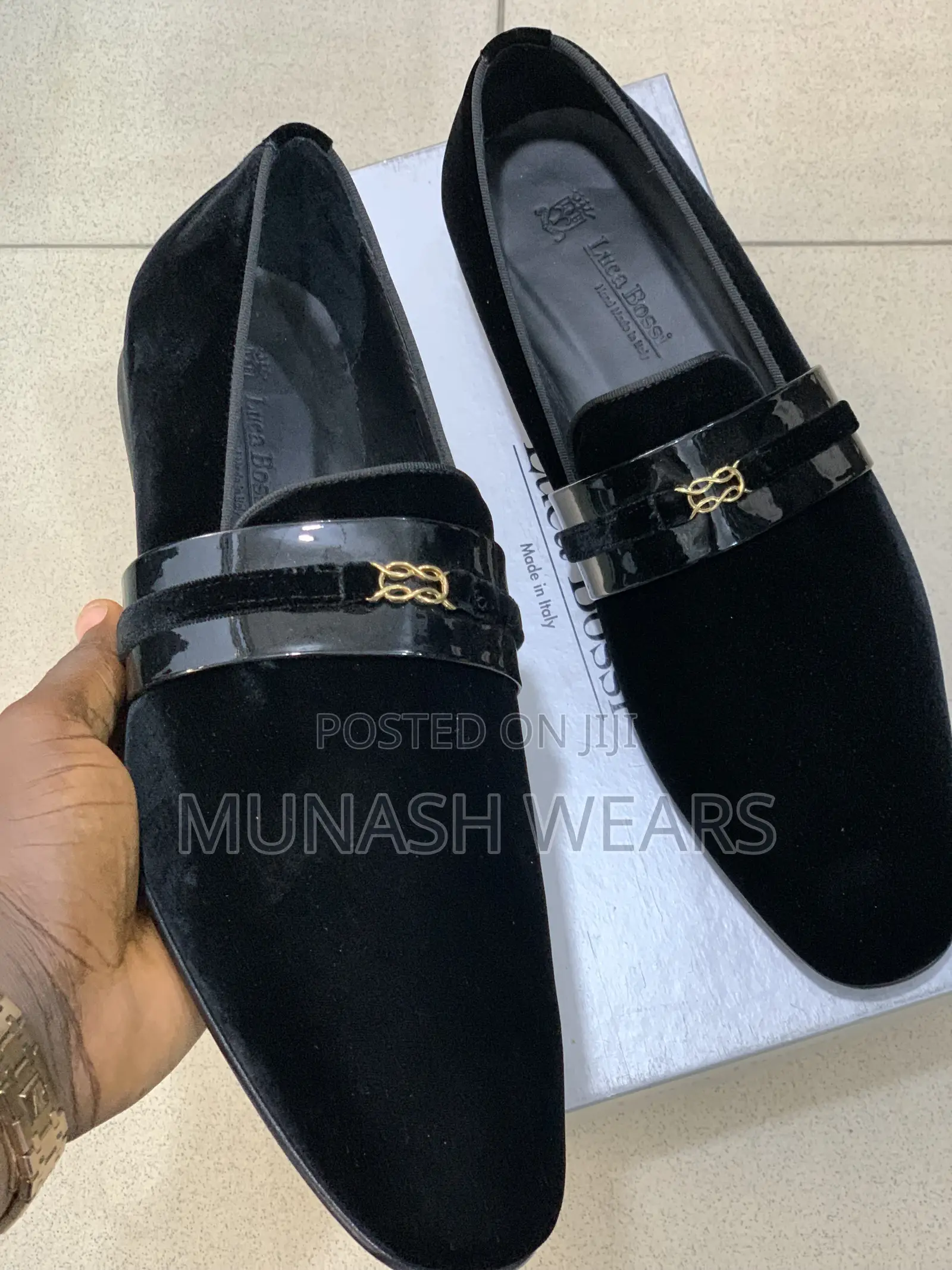 Pure Italian Velvet Luca Bosi Shoe,Worldwide Delivery