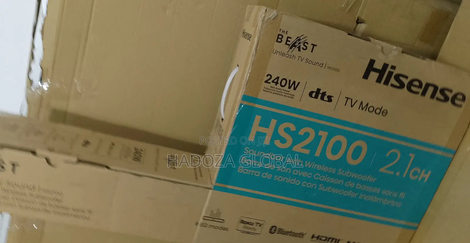 The Hisense Hs2100 240W Soundbar Brand New -Bluetooth