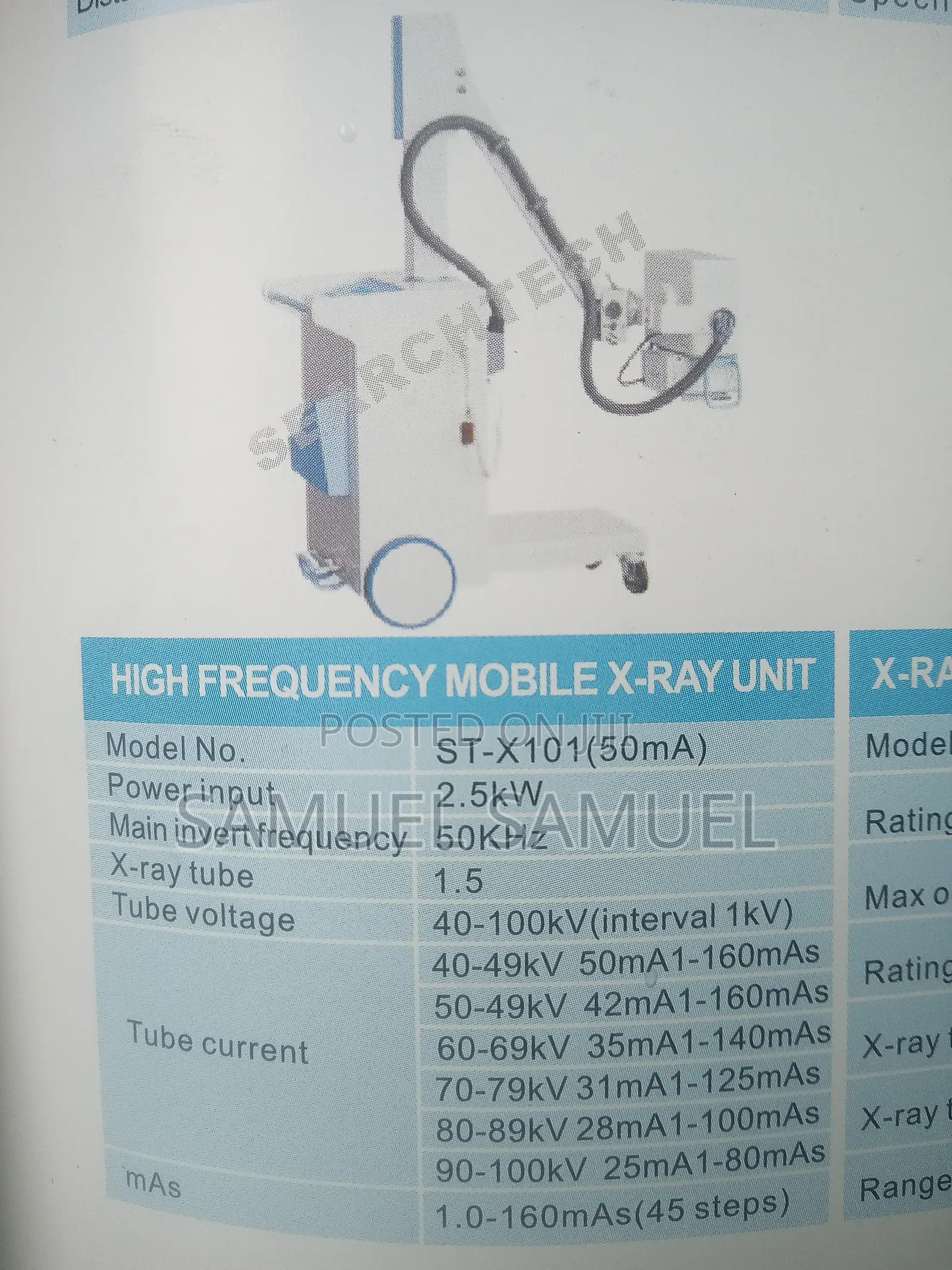Mobile X-Ray Unit (50ma, 100ma)