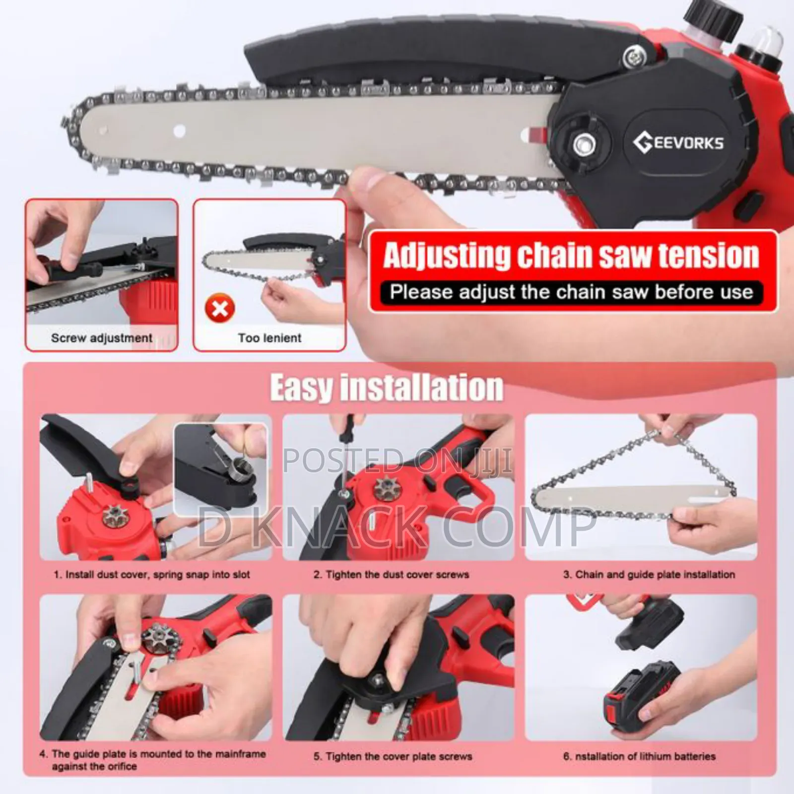 8 Inches Portable Electric Pruning Chainsaw - 21V