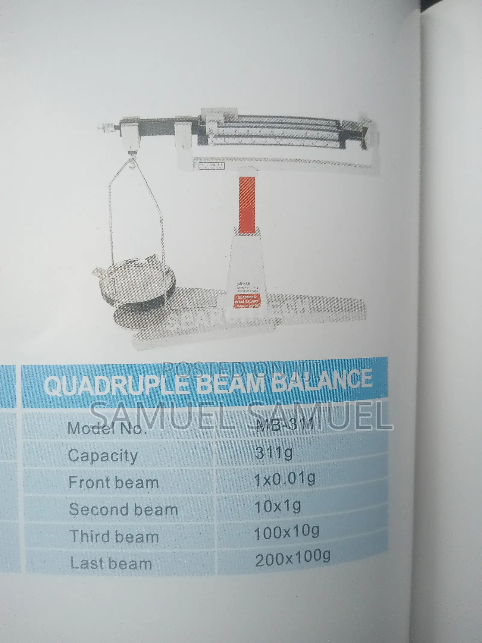 Beam Balance (Double,Triple and Quadruple Beam Balance)
