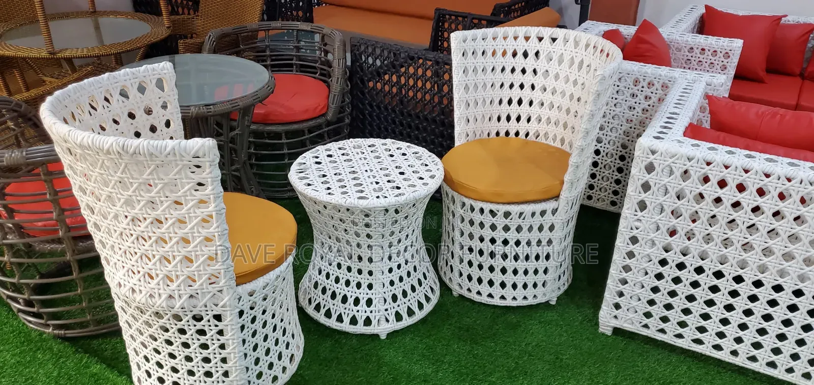 Quality White Color Rattan Set
