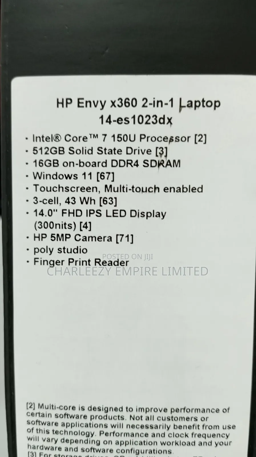 New Laptop HP Envy X360 16GB Intel Core I7 SSD 512GB