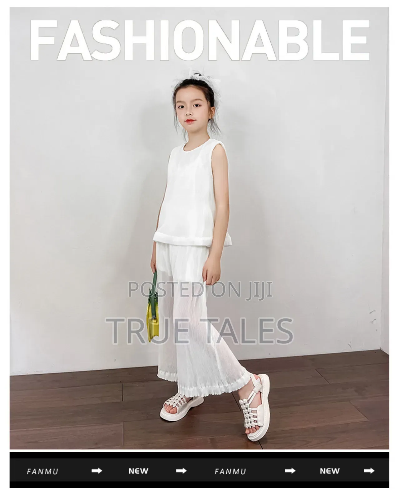 Girl's Weave Sandals White Black Sizes 24 To 37