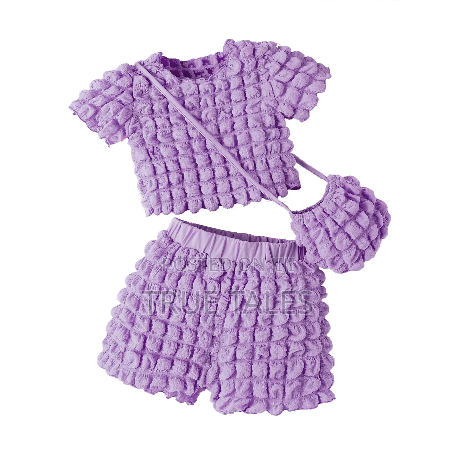 Stretchy Fabric Top, Shorts and Bag Sets Ages 3 to 8 Years