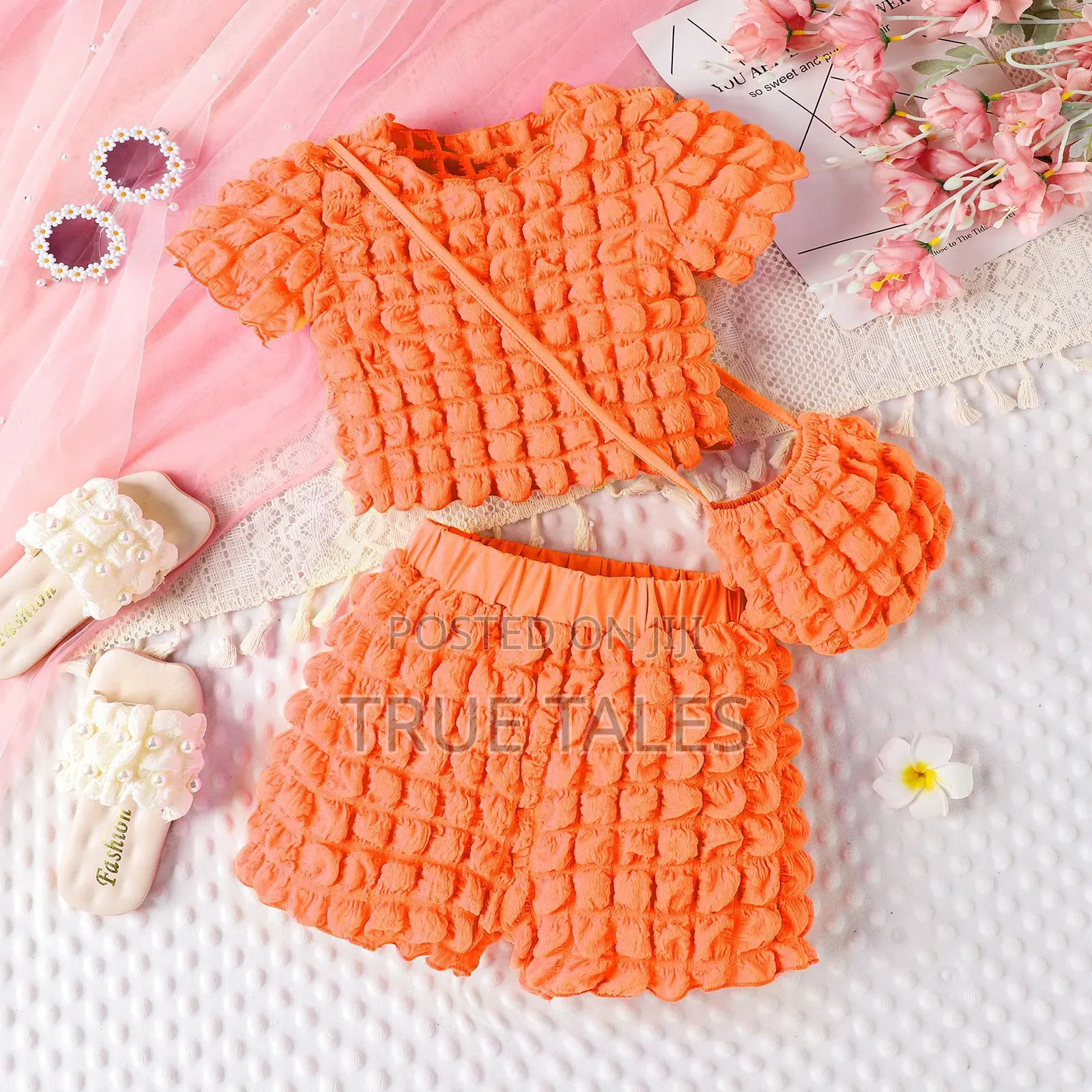 Stretchy Fabric Top, Shorts and Bag Sets Ages 3 to 8 Years