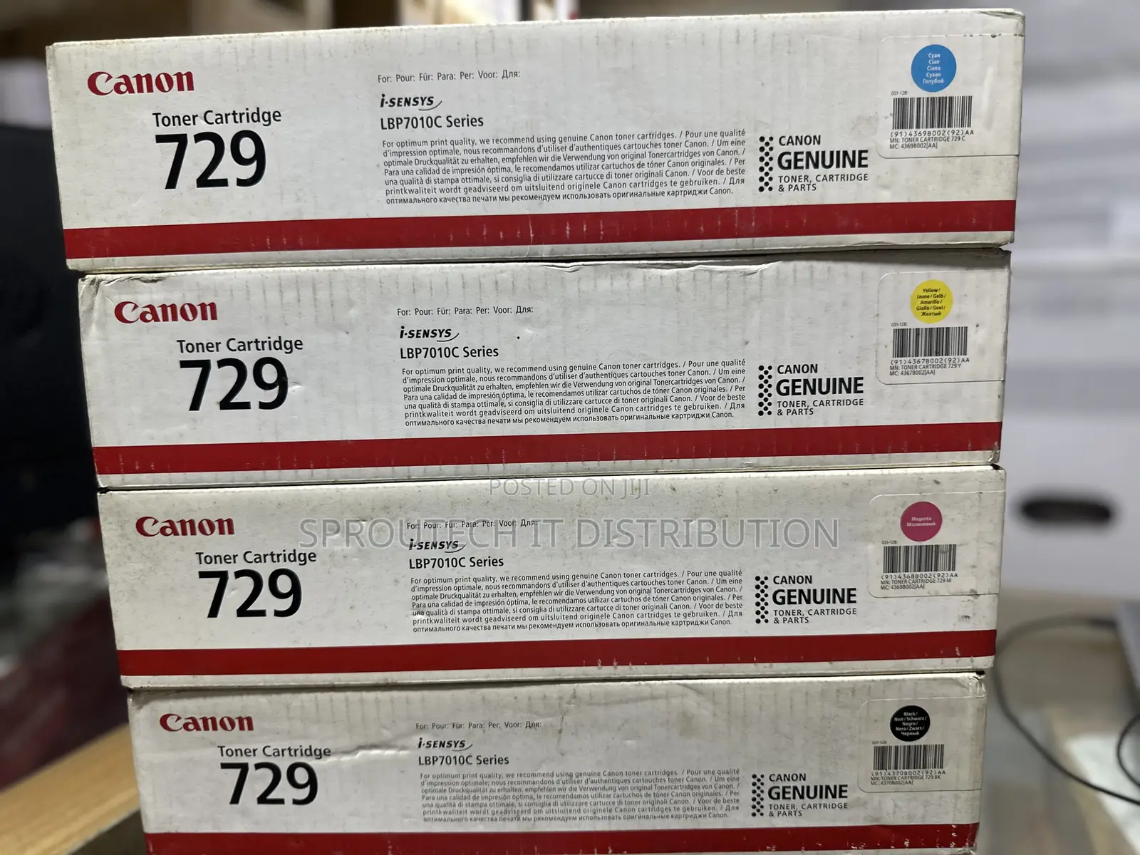Canon Toner Cartridge 729 ( Cyan, Magenta, Yellow And Black)