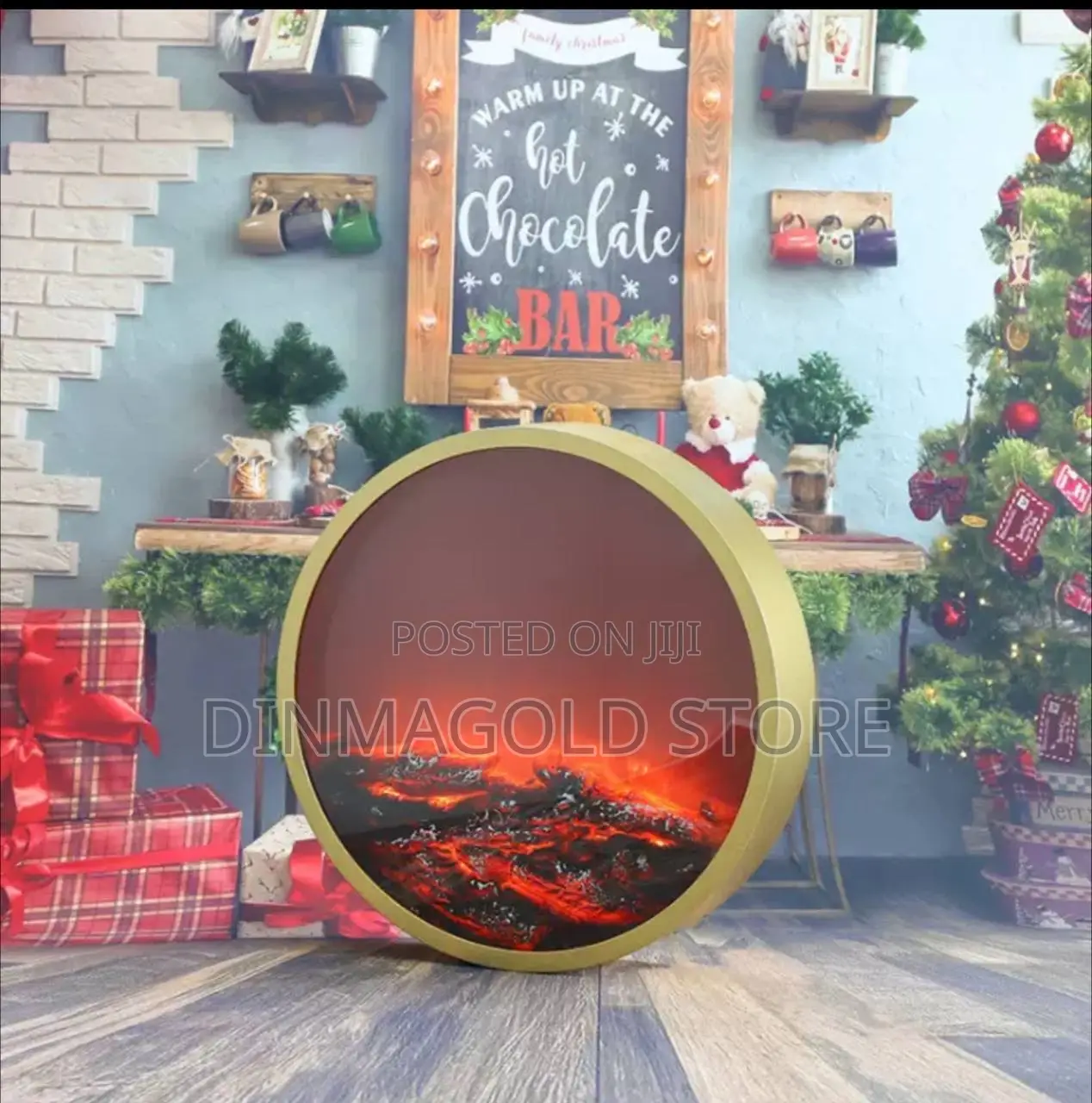 Modern Creative Round Electronic Fireplace
