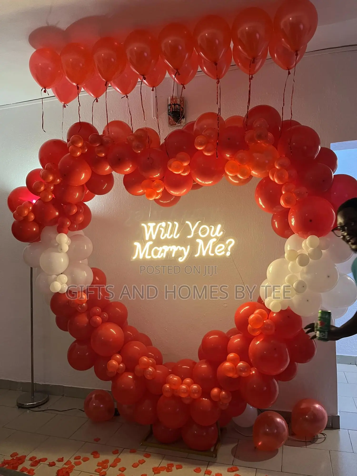 Love Arch Proposal Balloon Decor