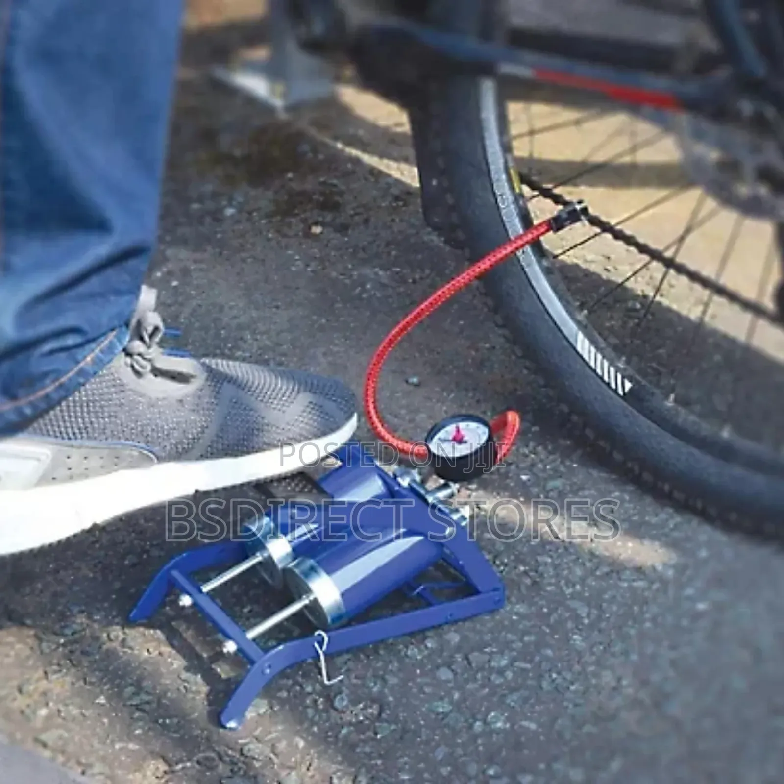 Sakura Double Cylinder Foot Pump for Cars, Bikes, Football